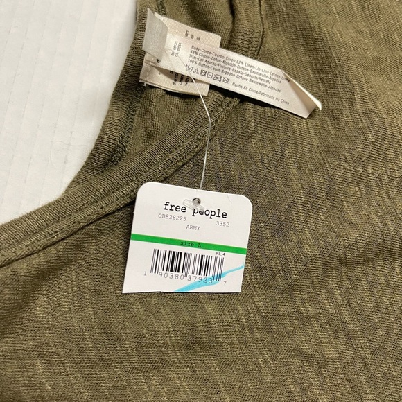 Free People Intimately All The Time Linen Green Bodysuit Womens Large Sleeveless - Picture 8 of 10